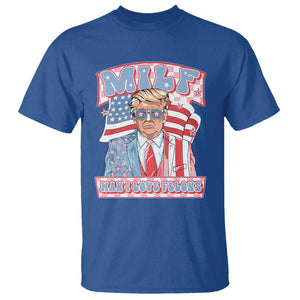 Funny Trump Supporter T Shirt MILF Man I Love Felons Pink Trump TS09 Royal Blue Print Your Wear