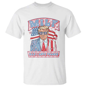 Funny Trump Supporter T Shirt MILF Man I Love Felons Pink Trump TS09 White Print Your Wear