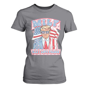 Funny Trump Supporter T Shirt For Women MILF Man I Love Felons Pink Trump TS09 Charcoal Print Your Wear