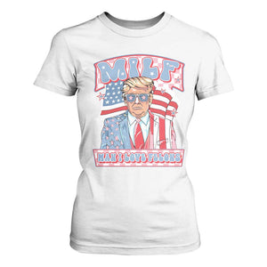 Funny Trump Supporter T Shirt For Women MILF Man I Love Felons Pink Trump TS09 White Print Your Wear