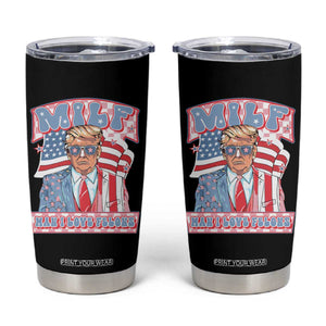 Funny Trump Supporter Tumbler Cup MILF Man I Love Felons Pink Trump TS09 Black Print Your Wear