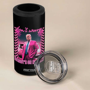 Funny Pink Trump 4 in 1 Can Cooler Tumbler Daddy's On His Way TS09 Print Your Wear
