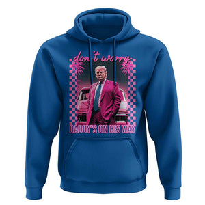 Funny Pink Trump Hoodie Daddy's On His Way TS09 Royal Blue Print Your Wear