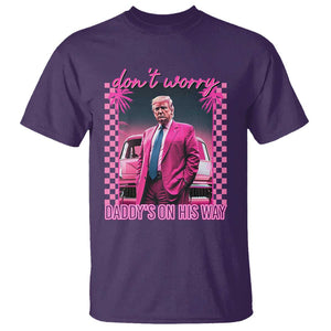 Funny Pink Trump T Shirt Daddy's On His Way TS09 Purple Print Your Wear