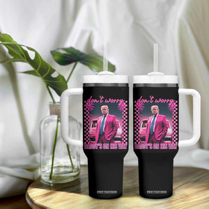 Funny Pink Trump Tumbler With Handle Daddy's On His Way TS09 Print Your Wear