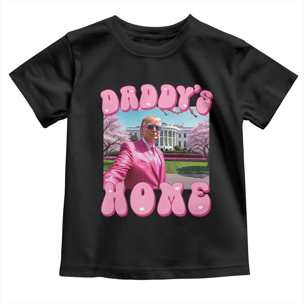 Funny Trump Supporter Baby Shirt Daddy's Coming Home 2024 Pink Trump TS09 Black Print Your Wear