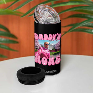 Funny Trump Supporter 4 in 1 Can Cooler Tumbler Daddy's Coming Home Pink Trump TS09 Print Your Wear