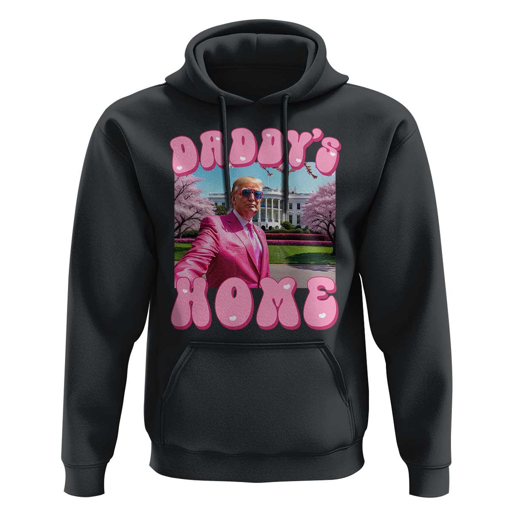 Funny Trump Supporter Hoodie Daddy's Coming Home 2024 Pink Trump TS09 Black Print Your Wear