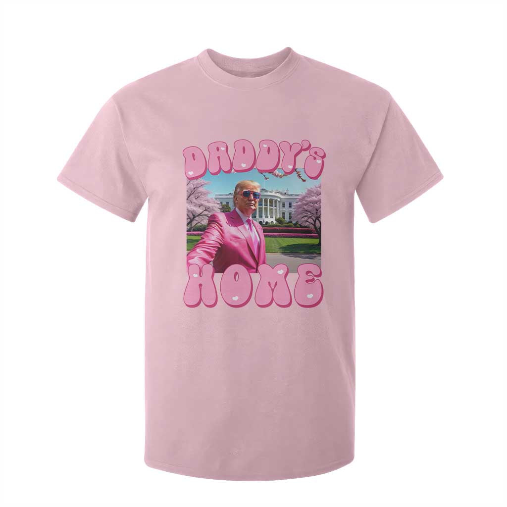 Funny Trump Supporter T Shirt For Kid Daddy's Coming Home 2024 Pink Trump TS09 Light Pink Print Your Wear