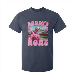 Funny Trump Supporter T Shirt For Kid Daddy's Coming Home 2024 Pink Trump TS09 Navy Print Your Wear