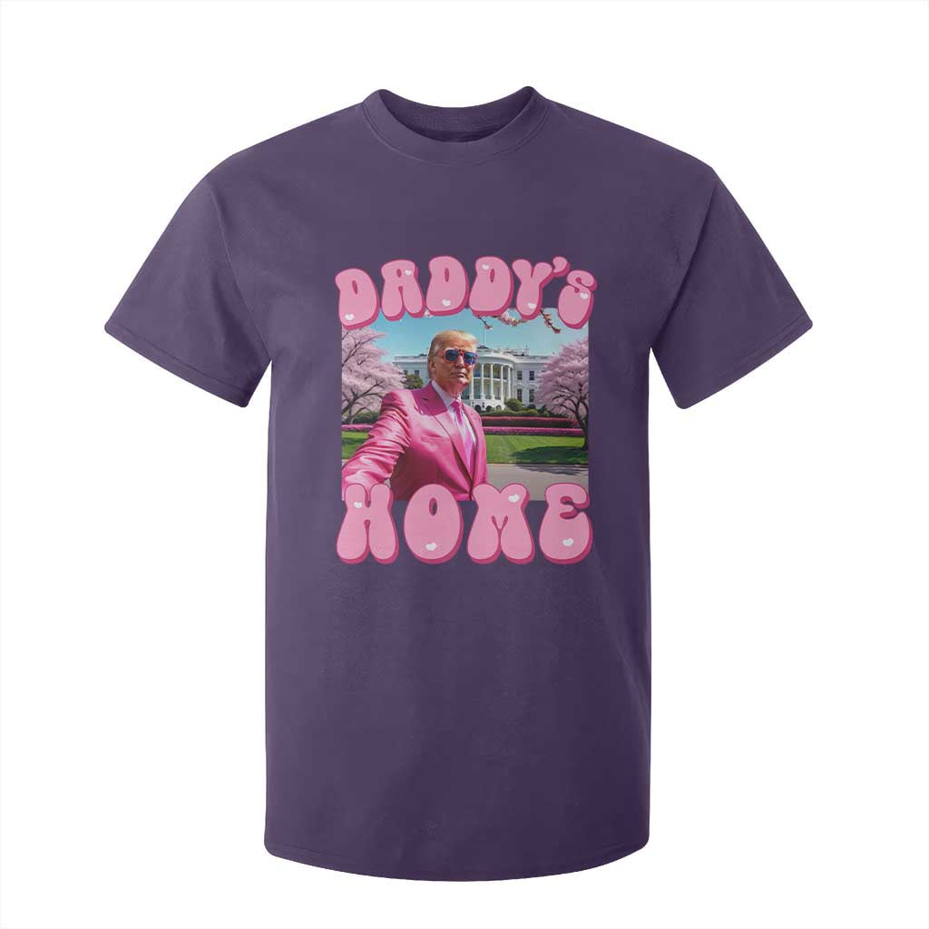 Funny Trump Supporter T Shirt For Kid Daddy's Coming Home 2024 Pink Trump TS09 Purple Print Your Wear