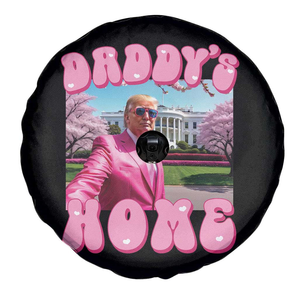 Funny Trump Supporter Spare Tire Cover Daddy's Coming Home 2024 Pink Trump TS09 Print Your Wear