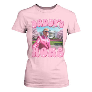 Funny Trump Supporter T Shirt For Women Daddy's Coming Home 2024 Pink Trump TS09 Light Pink Print Your Wear