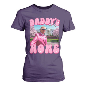 Funny Trump Supporter T Shirt For Women Daddy's Coming Home 2024 Pink Trump TS09 Purple Print Your Wear