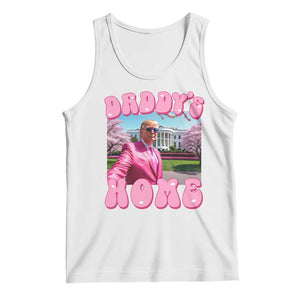 Funny Trump Supporter Tank Top Daddy's Coming Home 2024 Pink Trump TS09 White Print Your Wear