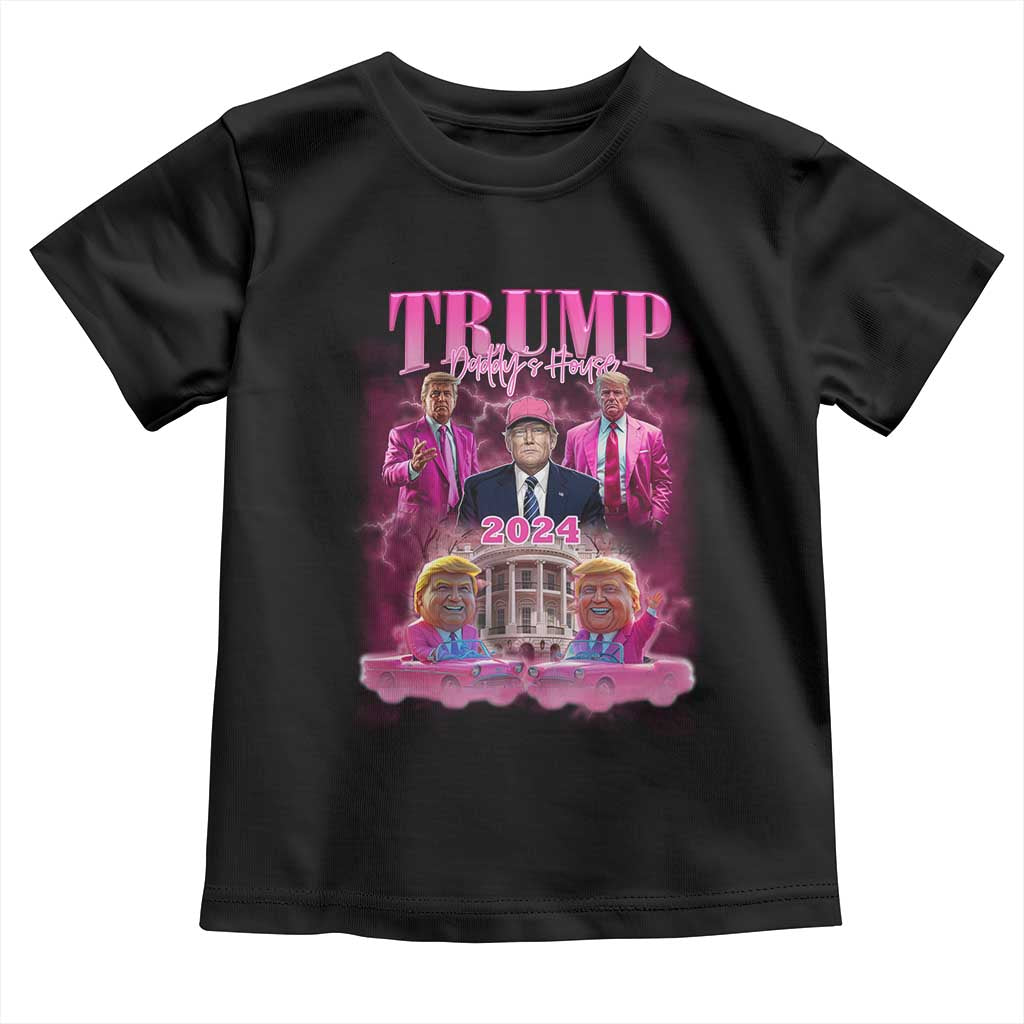 Funny Pink Trump Baby Shirt Daddy's Coming Home 2024 Trump Era TS09 Black Print Your Wear