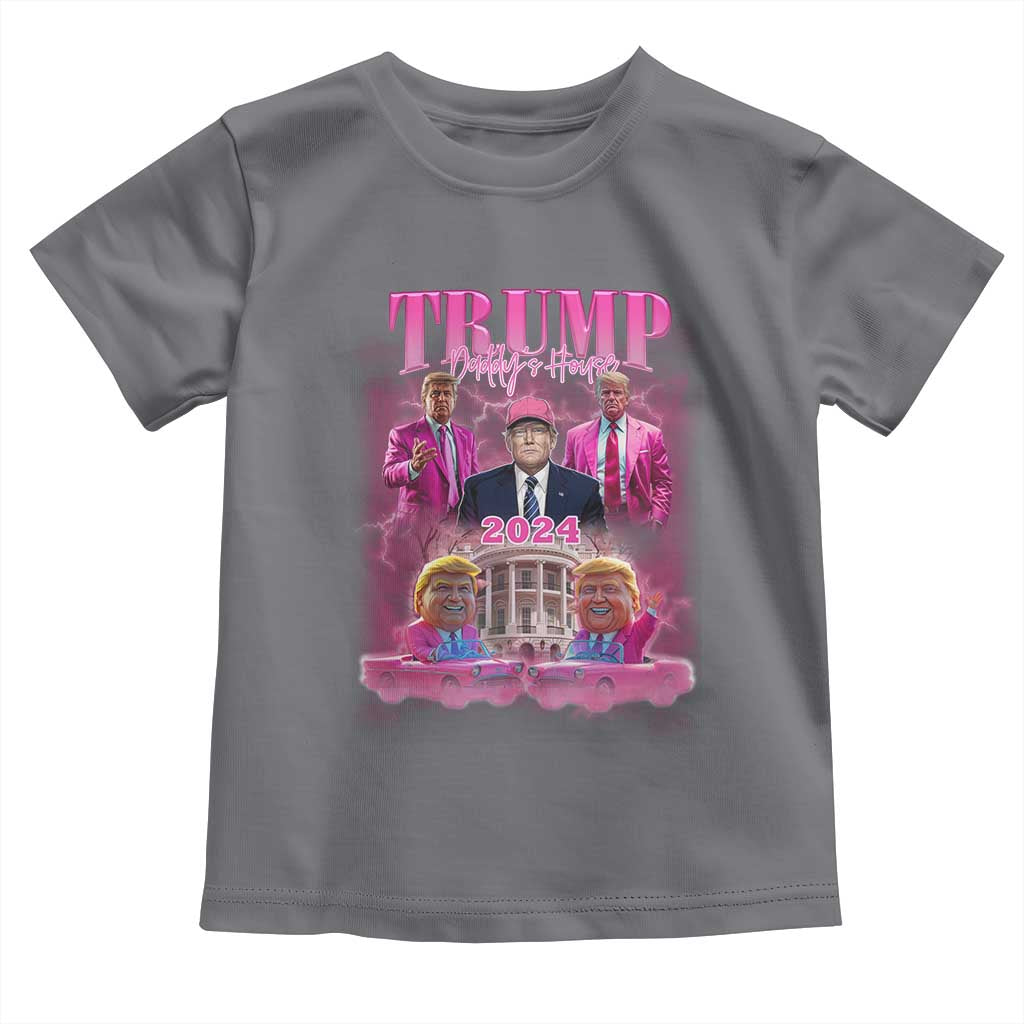 Funny Pink Trump Baby Shirt Daddy's Coming Home 2024 Trump Era TS09 Charcoal Print Your Wear