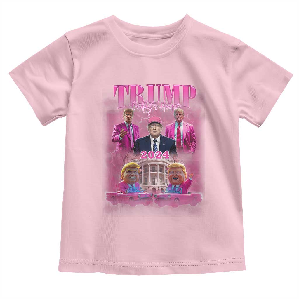 Funny Pink Trump Baby Shirt Daddy's Coming Home 2024 Trump Era TS09 Light Pink Print Your Wear