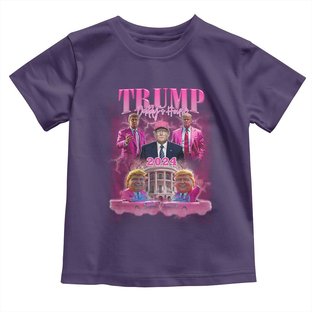 Funny Pink Trump Baby Shirt Daddy's Coming Home 2024 Trump Era TS09 Purple Print Your Wear