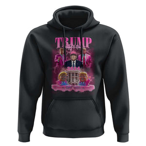 Funny Trump Supporter Hoodie Daddy's Coming Home 2024 Pink Trump TS09 Black Print Your Wear