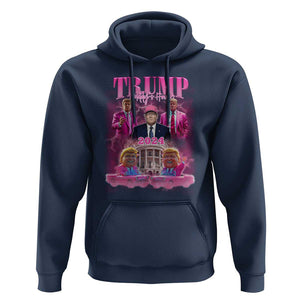 Funny Trump Supporter Hoodie Daddy's Coming Home 2024 Pink Trump TS09 Navy Print Your Wear