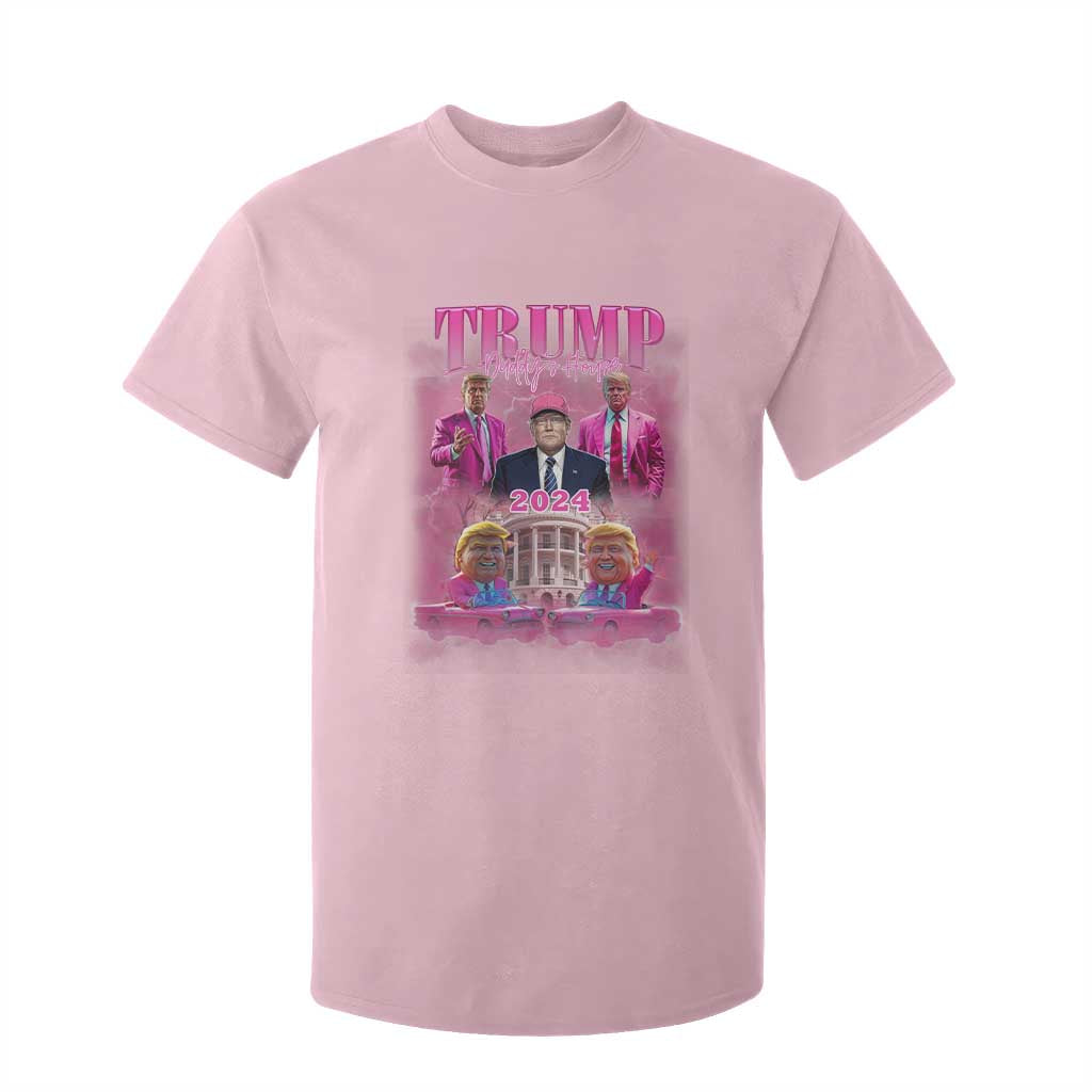 Funny Pink Trump T Shirt For Kid Daddy's Coming Home 2024 Trump Era TS09 Light Pink Print Your Wear