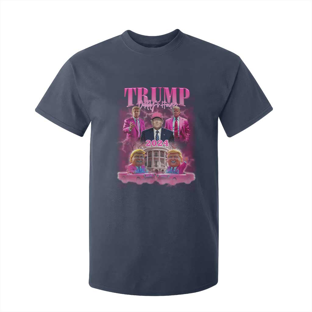 Funny Pink Trump T Shirt For Kid Daddy's Coming Home 2024 Trump Era TS09 Navy Print Your Wear
