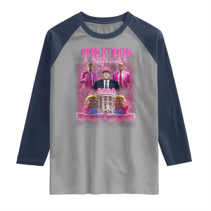 Funny Pink Trump Raglan Shirt Daddy's Coming Home 2024 Trump Era TS09 Sport Gray Navy Print Your Wear