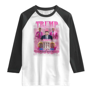 Funny Pink Trump Raglan Shirt Daddy's Coming Home 2024 Trump Era TS09 White Black Print Your Wear