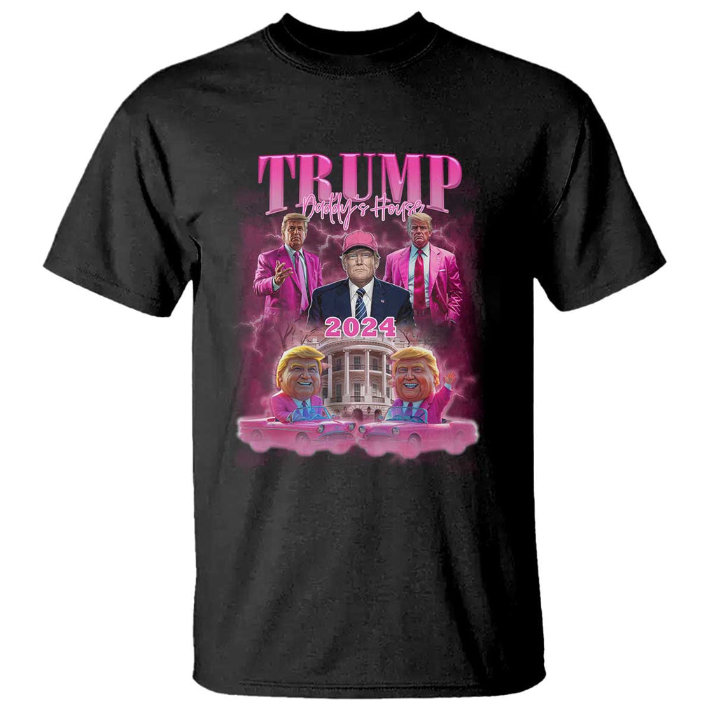 Funny Trump Supporter T Shirt Daddy's Coming Home 2024 Pink Trump TS09 Black Print Your Wear