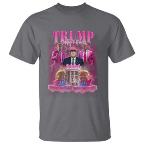 Funny Trump Supporter T Shirt Daddy's Coming Home 2024 Pink Trump TS09 Charcoal Print Your Wear