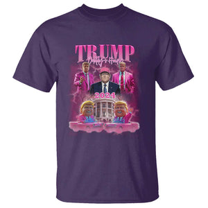 Funny Trump Supporter T Shirt Daddy's Coming Home 2024 Pink Trump TS09 Purple Print Your Wear
