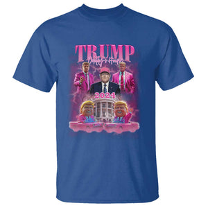 Funny Trump Supporter T Shirt Daddy's Coming Home 2024 Pink Trump TS09 Royal Blue Print Your Wear