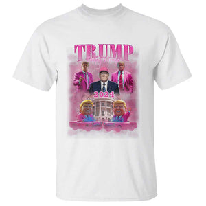 Funny Trump Supporter T Shirt Daddy's Coming Home 2024 Pink Trump TS09 White Print Your Wear