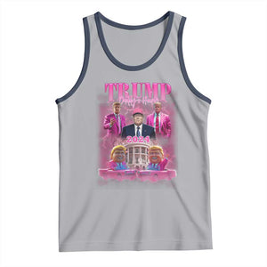 Funny Pink Trump Tank Top Daddy's Coming Home 2024 Trump Era TS09 Athletic Heather Navy Print Your Wear