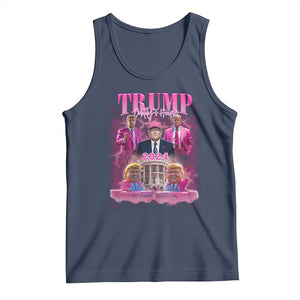 Funny Pink Trump Tank Top Daddy's Coming Home 2024 Trump Era TS09 Navy Print Your Wear