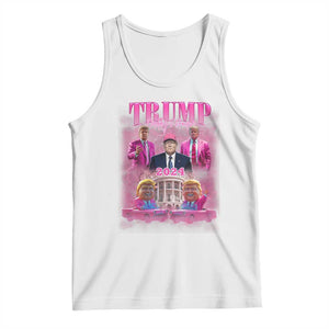 Funny Pink Trump Tank Top Daddy's Coming Home 2024 Trump Era TS09 White Print Your Wear