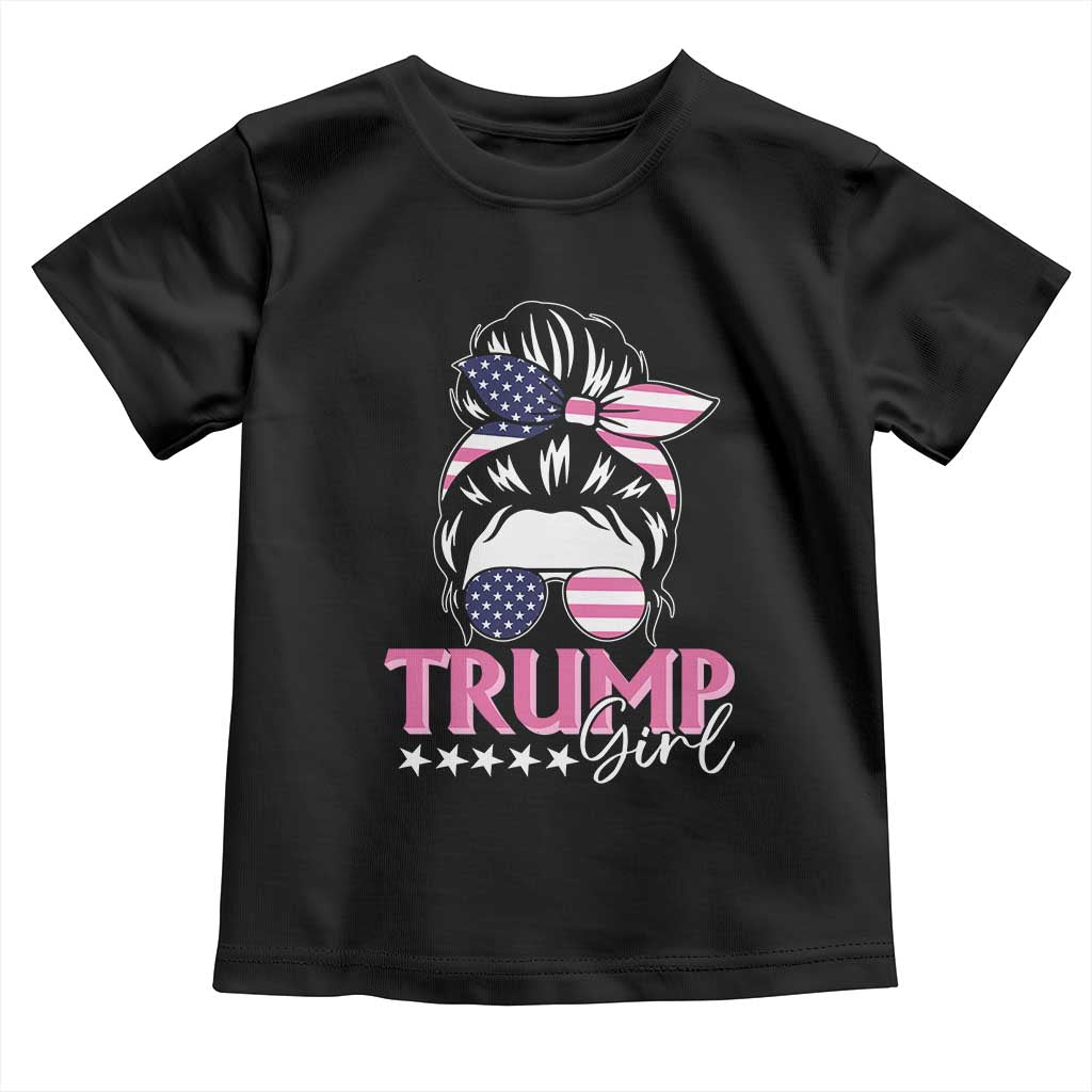 Funny Trump Supporter Baby Shirt Trump Girl Messy Bun Election American Flag TS09 Black Print Your Wear