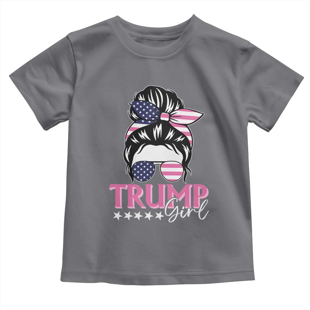 Funny Trump Supporter Baby Shirt Trump Girl Messy Bun Election American Flag TS09 Charcoal Print Your Wear
