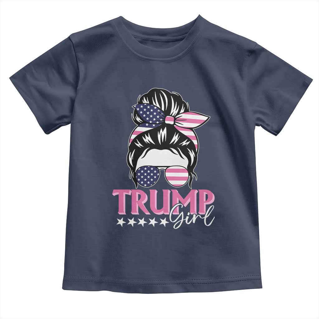 Funny Trump Supporter Baby Shirt Trump Girl Messy Bun Election American Flag TS09 Navy Print Your Wear