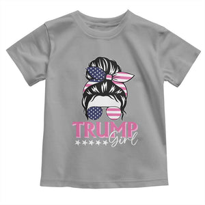 Funny Trump Supporter Baby Shirt Trump Girl Messy Bun Election American Flag TS09 Sport Gray Print Your Wear