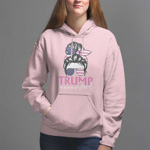 Funny Trump Supporter Hoodie Trump Girl Messy Bun Election American Flag TS09 Light Pink Print Your Wear