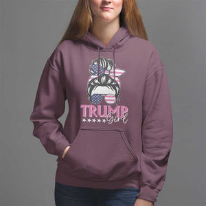Funny Trump Supporter Hoodie Trump Girl Messy Bun Election American Flag TS09 Maroon Print Your Wear