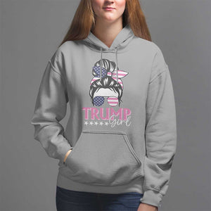 Funny Trump Supporter Hoodie Trump Girl Messy Bun Election American Flag TS09 Sport Gray Print Your Wear