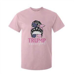 Funny Trump Supporter T Shirt For Kid Trump Girl Messy Bun Election American Flag TS09 Light Pink Print Your Wear