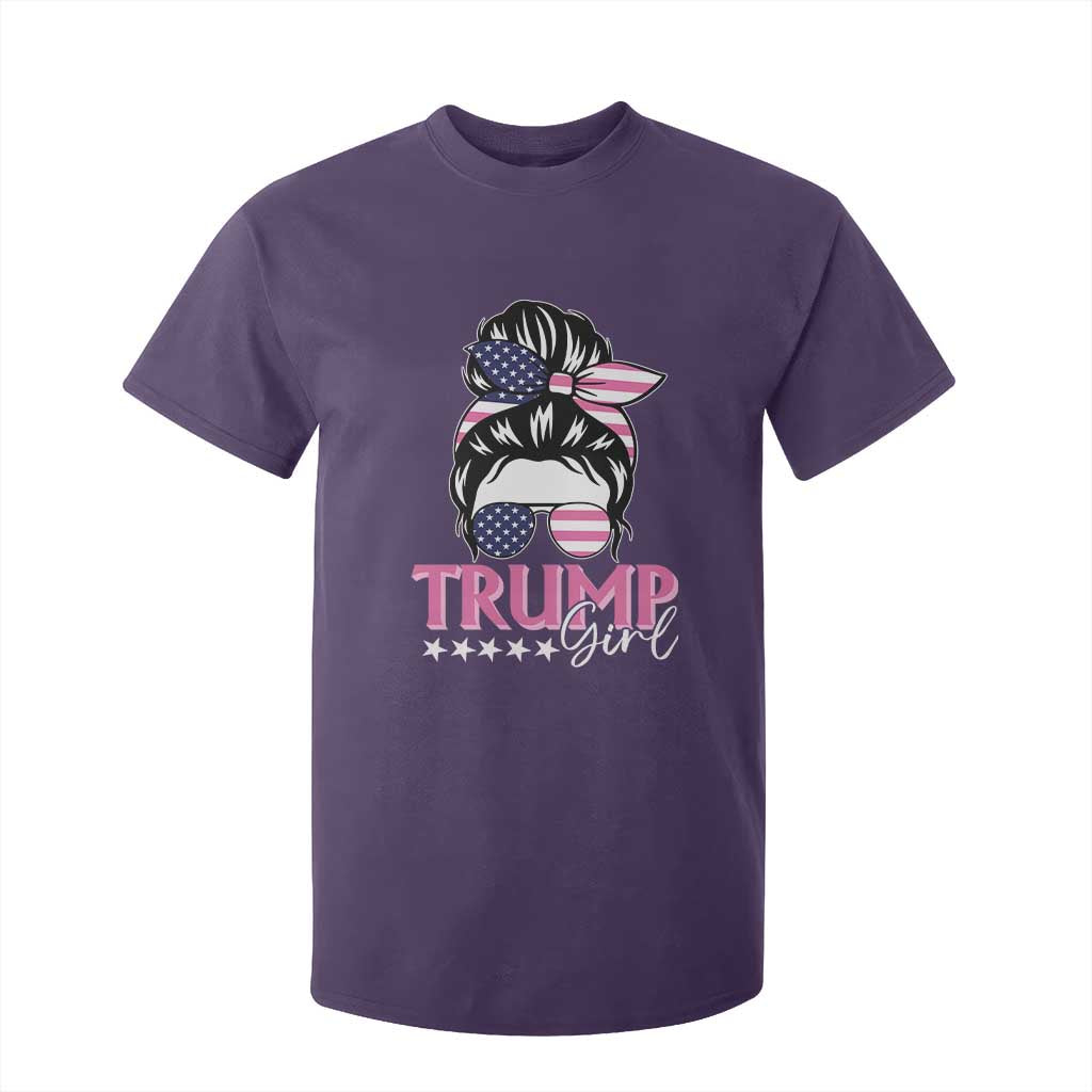 Funny Trump Supporter T Shirt For Kid Trump Girl Messy Bun Election American Flag TS09 Purple Print Your Wear