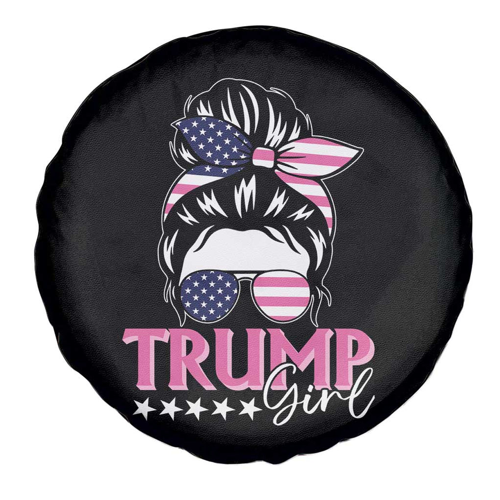 Funny Trump Supporter Spare Tire Cover Trump Girl Messy Bun Election American Flag TS09 Print Your Wear