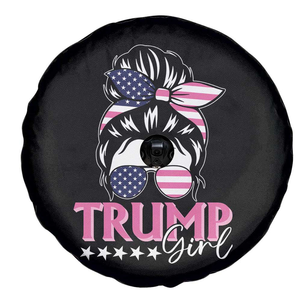 Funny Trump Supporter Spare Tire Cover Trump Girl Messy Bun Election American Flag TS09 Print Your Wear