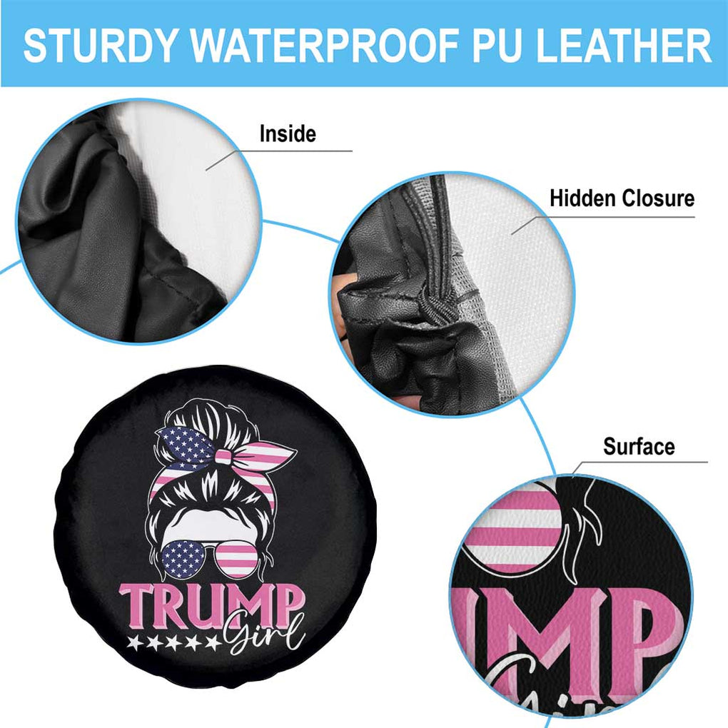 Funny Trump Supporter Spare Tire Cover Trump Girl Messy Bun Election American Flag TS09 Print Your Wear