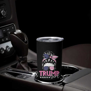 Funny Trump Supporter Tumbler Cup Trump Girl Messy Bun Election American Flag TS09 Print Your Wear